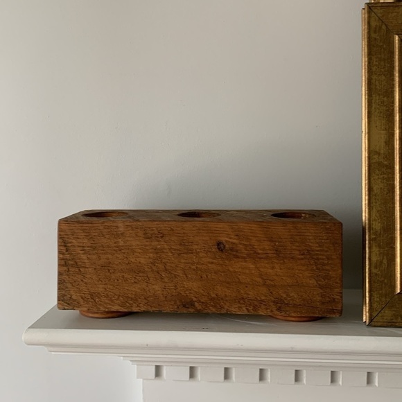 Wooden Block Terrarium‎ Holder Trio candle holder home decor bohemian farmhouse - Picture 2 of 9